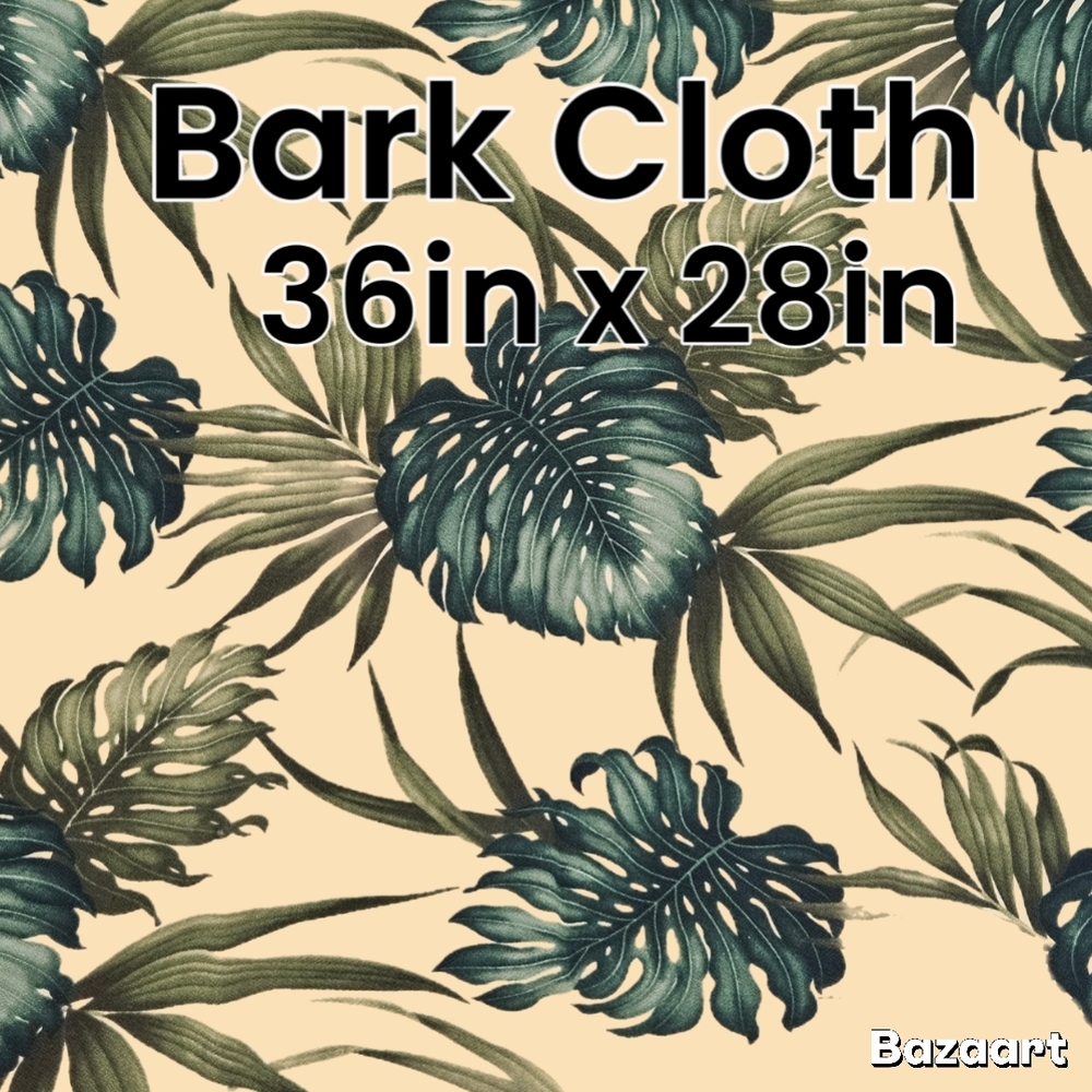 Tropical Leaf Print Bark Cloth